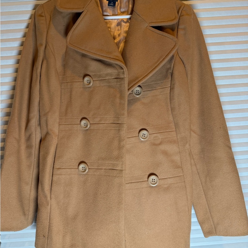 GAP Double-Breasted Tan Peacoat